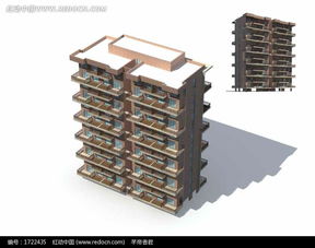 現代獨棟多層住宅樓3D模型設計與免費資源